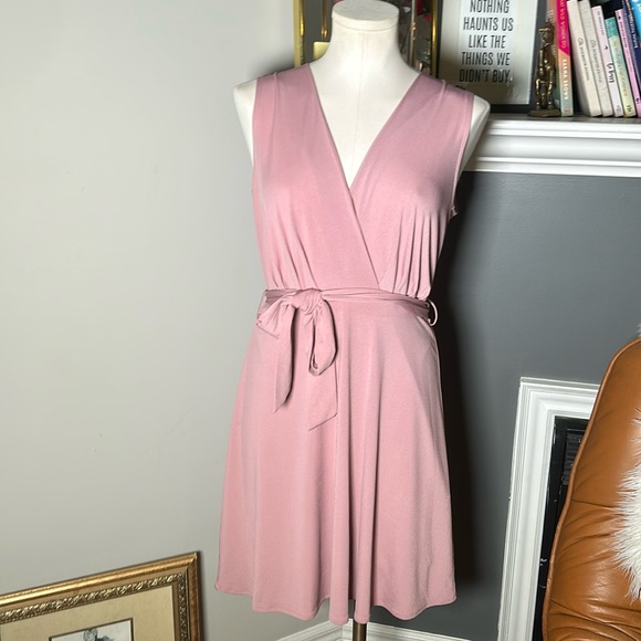 Blush Tie Front Dress - Picture 2 of 5